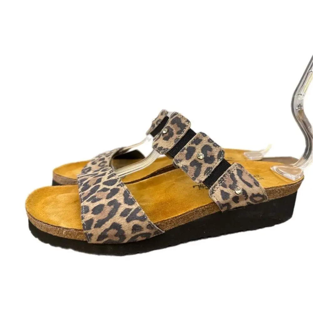 Naot Ashley Leopard Slide Sandal Women size 42 US 11 - Picture 2 of 5